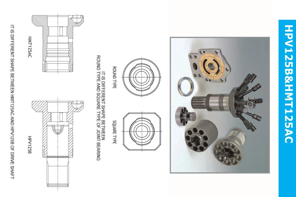 Hydraulic Pump Spare Part Cylinder Block, Drive Shaft, Spport Plate, Swash Plate, Shoe Plate, Piston Shoe, Set Plate, Ball Guide, Disk Spring, Valve Plate (L/R)