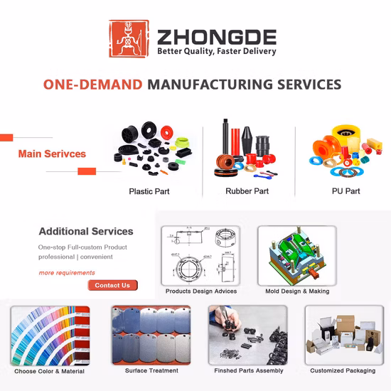 Personalizar bucha de borracha de silicone de poliuretano HDPE, bucha de manga flangeada